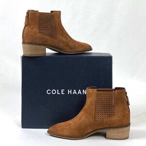 New Cole Haan Val British Tan Suede Leather Bootie 8
